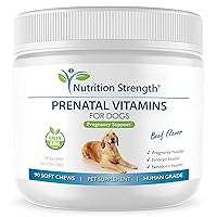 Prenatal Vitamins for Dogs to Support Development of Healthy Puppies, Promote Milk Production, with Folic Acid, Iron, Zinc, Iodine, B Vitamins for Pregnant Dogs, 90 Soft Chews