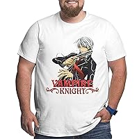 Anime Vampire Knight Big and Tall Shirt Men's Summer Crew Neck Short Sleeve Plus Size Cotton Tees