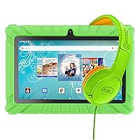 Contixo Kids Tablet Bundle V8, 7-inch HD, Ages 3-7, Toddler Learning Tablet with Camera, WiFi, Parental Control & Kid Safe 85dB Bluetooth On The Ear Headphones Bundle Pink, Perfect for Back to School