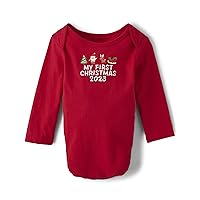 The Children's Place unisex baby First Christmas Graphic Bodysuit