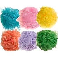 Pack of 6 Loofah for Bathing, Body Wash and Scrub for Men, Women, Girls and Baby Multicolored Bathing Sponge for Leather Formation