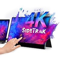 SideTrak Solo 15.6” 4k Touchscreen Portable Ultra HD LED Monitor, Laptop Dual Screen Computer Extender for PC, Gaming & Chrome, Powered by USB-C or HDMI & USB-A