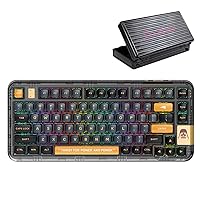 CoolKiller Mechanical Keyboard, Rechargeable Wireless Gaming Keyboard with RGB Backlit, Hot Swappable Keyboard with Gasket Structures for Windows/Mac, 75% Design, CK75(Black+Metal Box, Glory Switches)