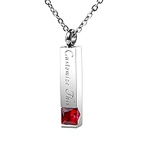 Fanery sue Personalized Custom Cremation Necklace Urn for Ashes Keepsake Memorial Bar Pendant Jewelry - 316L Titanium Steel