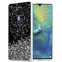 Case Compatible with Huawei Mate 20 in Black with Glitter - Protective TPU Silicone Cover with Sparkling Glitter - Ultra Slim Back Cover Case