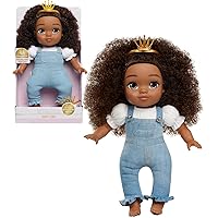 Littlelistas Lena 14-inch Crowned Natural Hair Baby Doll & Accessories, Coily 4A Textured Hair, Medium Brown Complexion, Kids Toys for Ages 3 Up, Designed and Developed
