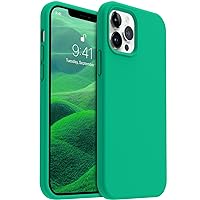 AOTESIER Shockproof Designed for iPhone 12 Pro Max Case, Liquid Silicone Phone Case with [Soft Anti-Scratch Microfiber Lining] Drop Protection 6.7 inch Slim Thin Cover, Emerald Green