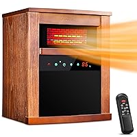 TRUSTECH Electric Space Heaters for Indoor Use, 1500W Infrared Heater with Remote Control, 3 Mode, 12h Timer, Small Portable Heater with Overheat & Tip-Over Protection, Room Heater for Bedroom, Office