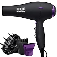 HOT TOOLS Pro Artist Tourmaline 2000 Turbo Hair Dryer | Lightweight with Quiet Blowout Results