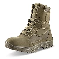 HQ ISSUE Talos 8” Men’s Side Zip Waterproof Tactical Boots, Military Combat Hiking Shoes