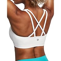 Ewedoos Sports Bras for Women Strappy Padded Sports Bras Buttery Soft Medium Support Workout Yoga Bra Criss Cross Back