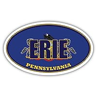 3 Pack 2x3 inches Magnet Decals | Erie City Pennsylvania State Flag | PA Flag Erie County Oval State Colors Magnet Decals Construction Toolbox, Hardhat, Lunchbox, Helmet, Mechanic, Luggage