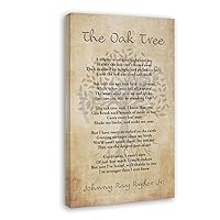 QHIUCS The Oak Tree Poem By Johnny Ray Ryder Poster Vintage Poetry Art Poster Canvas Painting Posters And Prints Wall Art for Living Room Bedroom Decor 16x24inch(40x60cm)