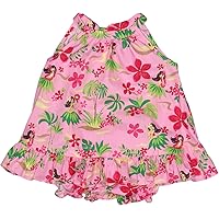 Baby Girl's Hula Spring Halter Ruffle Hawaiian 2 Piece Dress Set