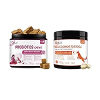 Glucosamine for Dogs, Joint Supplement for Dogs, Dog Probiotics and Digestive Enzymes for Digestive Health - Plus Fish Oil & Vitamins