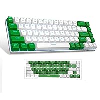 MageGee Portable 60% Mechanical Gaming Keyboard, MK-Box LED Backlit Compact 68 Keys Mini Wired Office Keyboard with Blue Switch for Windows Laptop PC Mac - White/Green