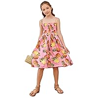PATPAT Girl Summer Cami Dress Sleeveless Tank Casual Spaghetti Strap Cool Beach Sundress