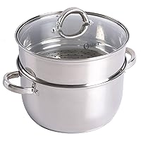 Sangerfield 6 Qt Dutch Oven Casserole with Steamer Basket, Stainless Steel