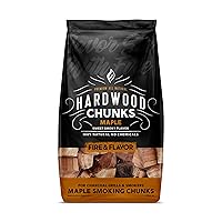 Fire & Flavor Maple Wood Chunks for Smoking and Grilling - All-Natural, Long-Lasting with a Mildly Sweet Flavor - Large Chunk Wood Chips for Smokers