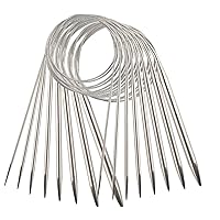 Cheeroyal 8pcs Stainless Steel Circular Knitting Needles Set Various Sizes Crochet Knitting Needles 80cm Long Yarn Needles for Weaving Project(2mm, 3mm, 4mm, 4.5mm, 5mm, 6mm, 7mm, 8mm)