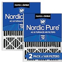 Nordic Pure 20x25x5 (19_7/8 x 24_7/8 x 4_3/8) Honeywell Replacement Air Filters MERV 12 Plus Carbon 2 Pack