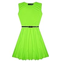 Kids Girls Skater Dress Party Fashion Dresses Summer Dresses Crew Neck Gifts for Kids Age 5-13 Years