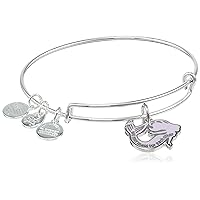 Alex and Ani Seaside Expandable Bangle for Women, We Mermaid for Each Other Charm, Shiny Silver Finish, 2 to 3.5 in