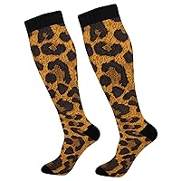 ALAZA Men's Women's Long Socks, Fashion Leopard Print Animal Wild Crew Novelty Socks