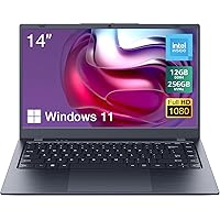 Laptop Computer, 12GB RAM 256GB NVMe SSD, Intel N5095 Quad Core (up to 2.9GHz), 14-inch FHD IPS Display, Windows 11 Laptop, 2.4G/5G WiFi, BT4.2, Type C, Lightweight and Portable