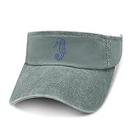 Hippocampus Sea Horse Leaky Top Denim Hat Print Sun Visor Hat Baseball Cap Golf Hat for Adult