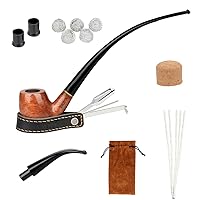 Joyoldelf Smoking Pipes, Exquisite Ebony Wood Tabacco Pipe, Tobacco Pipe  Starter Kit with Pipe Cleaners, 9 mm Pipe Filters, 3-in-1 Pipe Scraper,  Pipe Bits, Cork Knockers, Smoking Bowl Pipe for Gifts