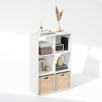 Furinno Pelli Cubic Storage Cabinet, Bookcase, Bookshelf, 6-Cube, White