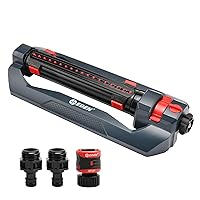 Eden 94094 3-Way Turbo Oscillating Sprinkler for Large Yard and Lawn W/Quick Connector Starter Set-Covers up to 4,000 sq. ft.