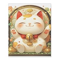DIY 3D Diamond Painting Drawing Pictures by Number Kits Cute Cat Good Luck Cross Stitch Crystal Rhinestone Embroidery Paintings Pictures Arts Craft for Home Wall Decor