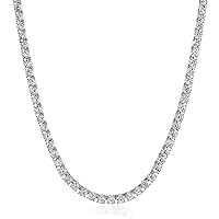 Amazon Collection Sterling Silver Tennis Necklace with Round Cut Infinite Elements Cubic Zirconia