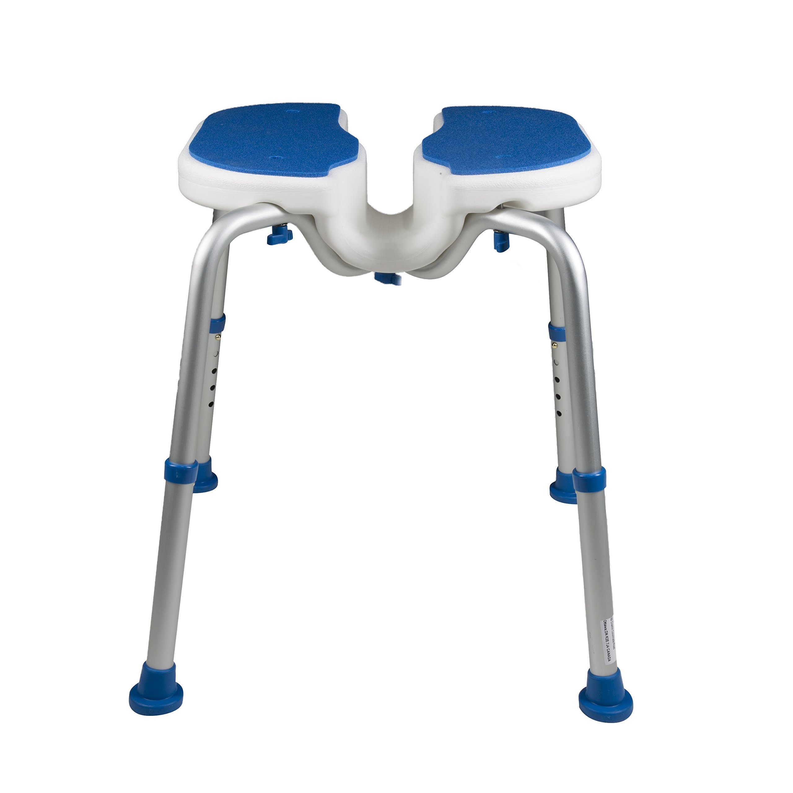 PCP Padded Bath Safety Seat with Hygienic Cutout, White/Blue