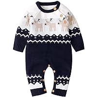 Xmas Knitted Onesie for Baby Boys Girls Christmas Pullover Newborn My First Xmas Romper Red Baby Sweater Bodysuit Outfit