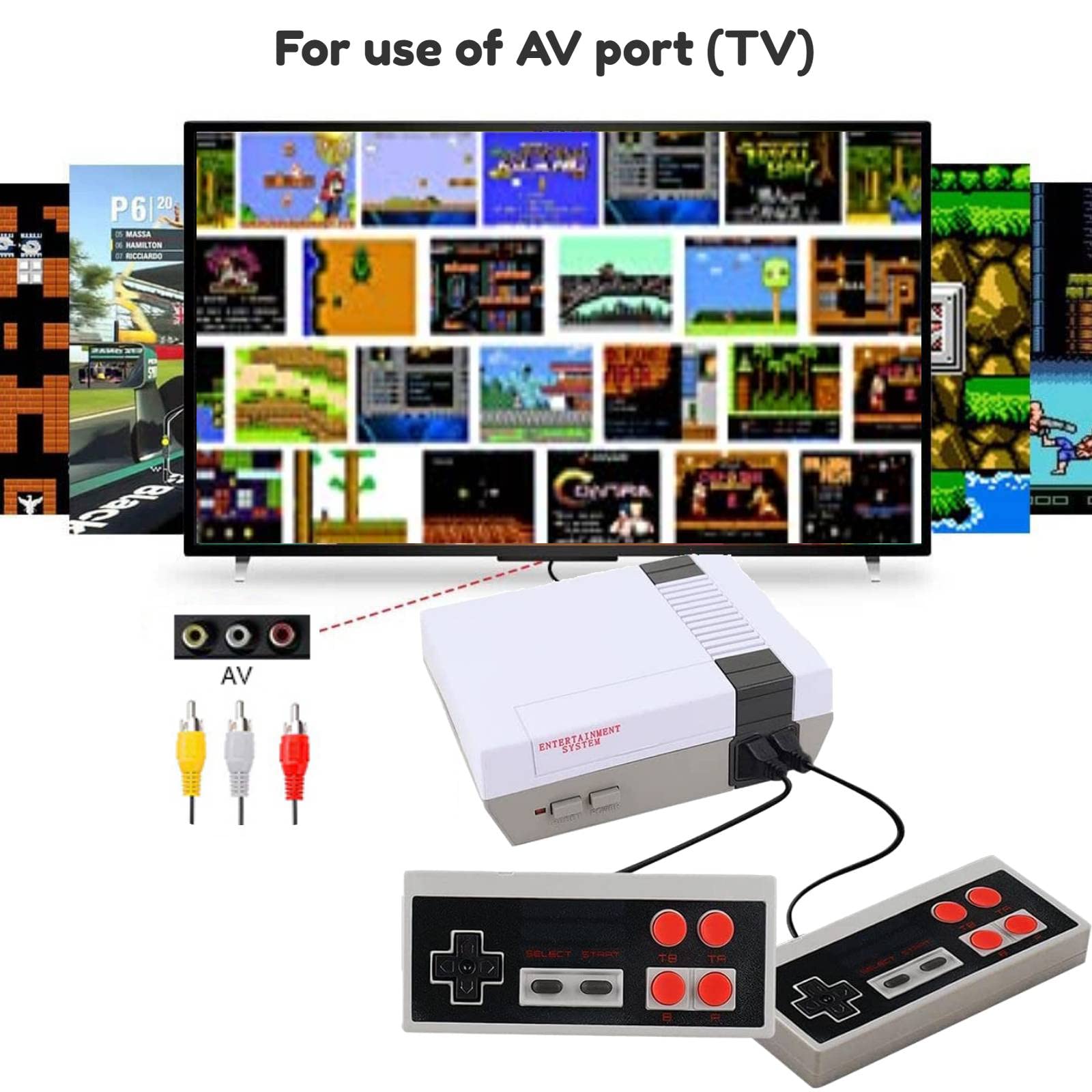 Retro Classic Game Console,Classic Video Games System Built-in 620 Games and 2 Classic Edition Controllers,Av Output Plug and Play,Retro Toys