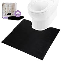 Tidy Lou Disposable Toilet Mat for a Clean & Stress-free Bathroom Experience – Potty Training for Toddlers. Great for Children & Adults – Conceal Stains (Black), Absorbent, Non-Slip, U-Shape - 25 Pack