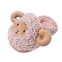 Fashion Autumn And Winter Cute Boys And Girls Slippers Flat Soft And Comfortable Cartoon Sheep Kids Girl