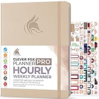 Clever Fox Planner PRO Schedule – Undated Weekly & Monthly Life Planner with Time Slots, Appointment Book & Daily Organizer, A4 (Seashell)