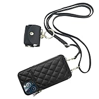 Bocasal A Stylish Crossbody Wallet Case for iPhone 13 Pro Max + A Slim Leather Case for AirPods Pro