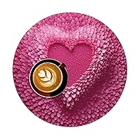Pink Texture Round Braided Placemats Set of 1 Washable Geometric Heart Round Valentines Day Placemats for Kitchen Dining Table 14 inch Round Indoor Woven Table Mats