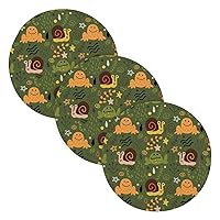 3 Pcs Absorb Water Trivet Table Runner for Hot Dishes 15in Funny Frogs Snails Green Cotton Thread Weave Heat Resistant Placemats for Cooking Pot Kitchen Decor
