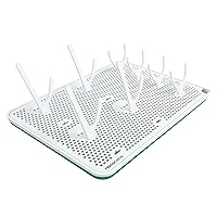 Nanobebe Slim Drying Rack – Adjustable Baby Bottle Drying Mat with Built in Drainer & 8 Moveable Pegs – Easily Dry & Store Breastfeeding Essentials Anywhere with Travel Bottle Drying Rack