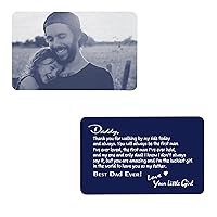 Aluminum Engraved Best Dad Ever Personalized Photo Wallet Card From Daughter Navy