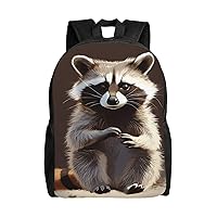 Cute Raccoon Backpack For Women Men Large Capacity Laptop Backpack Travel Rucksack Fashion Casual Daypack