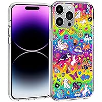 Phone Case Pattern Pc Vomit Waterproof Lisa Scratch Frank Cute Rainbow TPU Y2k Accessories Collage Compatible with iPhone XR Scratch Charm Transparent