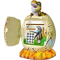 Dinosaur Piggy Bank for Kids, Dinosaur Egg Electronic Money Bank for Boys Girls Coin Bank Toys Savings ATM Machine with Personal Password & Fingerprint Unlocking Simulation - Christmas Birthday Gifts