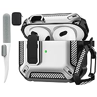 Maxjoy for Airpods 3rd Generation Case, Airpods 3 Case Cover with Lock Airpods 3 Generation Protective Case Gen 3 Cover with Keychain Compatible with Apple Airpods 3rd Generation 2021, Silver